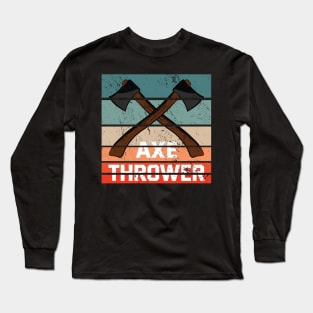 Retro axe throwing vintage axe gift Long Sleeve T-Shirt